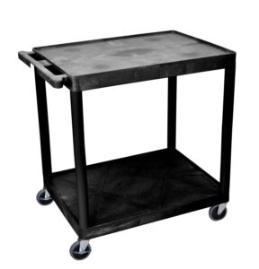luxor 2 shelf utility cart black - small - he38-b