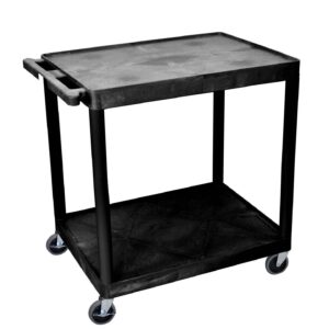 Luxor 2 Shelf Utility Cart Black - Small - HE38-B