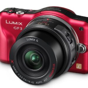 Panasonic Lumix DMC-GF3X 12.1 MP Micro Four Thirds Compact System Camera with 3-Inch Touch-Screen LCD and LUMIX G X Vario PZ 14-42mm/F3.5-5.6 Lens (Red)