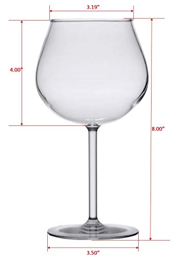 G.E.T. SW-1447-1-TRITAN-CL-EC Heavy-Duty Reusable Shatterproof Plastic Wine Glasses, 20 Ounce, Clear (Pack of 4)