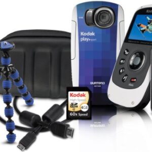 Kodak PlaySport (ZX5) Waterproof Pocket Video Camera Bundle (Includes Remote Control, Tripod, 4 GB Memory Card, HDMI Cable, and Camera Case) - Burton Bundle (2nd Generation)