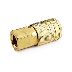 Primefit IC1414FB6-B10-P 1/4-Inch 6-Ball Brass Female Industrial Coupler Contractor Pack, 10-Piece