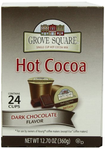 Grove Square Hot Cocoa Pods, Dark Chocolate, Single Serve (Pack of 24) (Packaging May Vary)