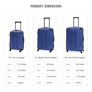 Kenneth Cole REACTION Out of Bounds Lightweight Hardshell 4-Wheel Spinner Luggage, Cobalt Blue, 28-Inch Checked