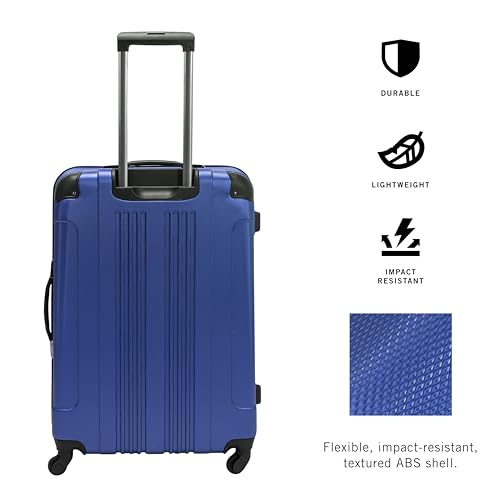 Kenneth Cole REACTION Out of Bounds Lightweight Hardshell 4-Wheel Spinner Luggage, Cobalt Blue, 28-Inch Checked