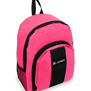 Everest Luggage Backpack with Front and Side Pockets, Hot Pink/Black, Large