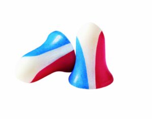 howard leight by honeywell super leight usa disposable foam shooting earplugs, 10-pairs (r-01891),red/white/blue