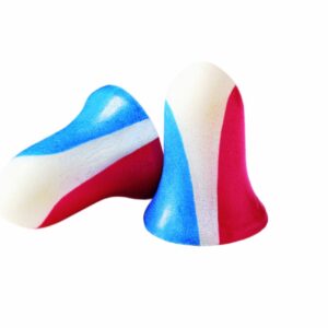 Howard Leight by Honeywell Super Leight USA Disposable Foam Shooting Earplugs, 10-Pairs (R-01891),Red/White/Blue