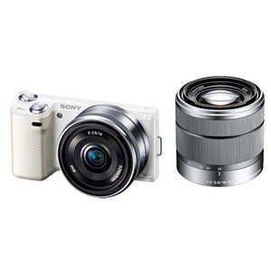 sony dslr ? nex-5n double lens kit white nex-5nd/w - international version (no warranty)