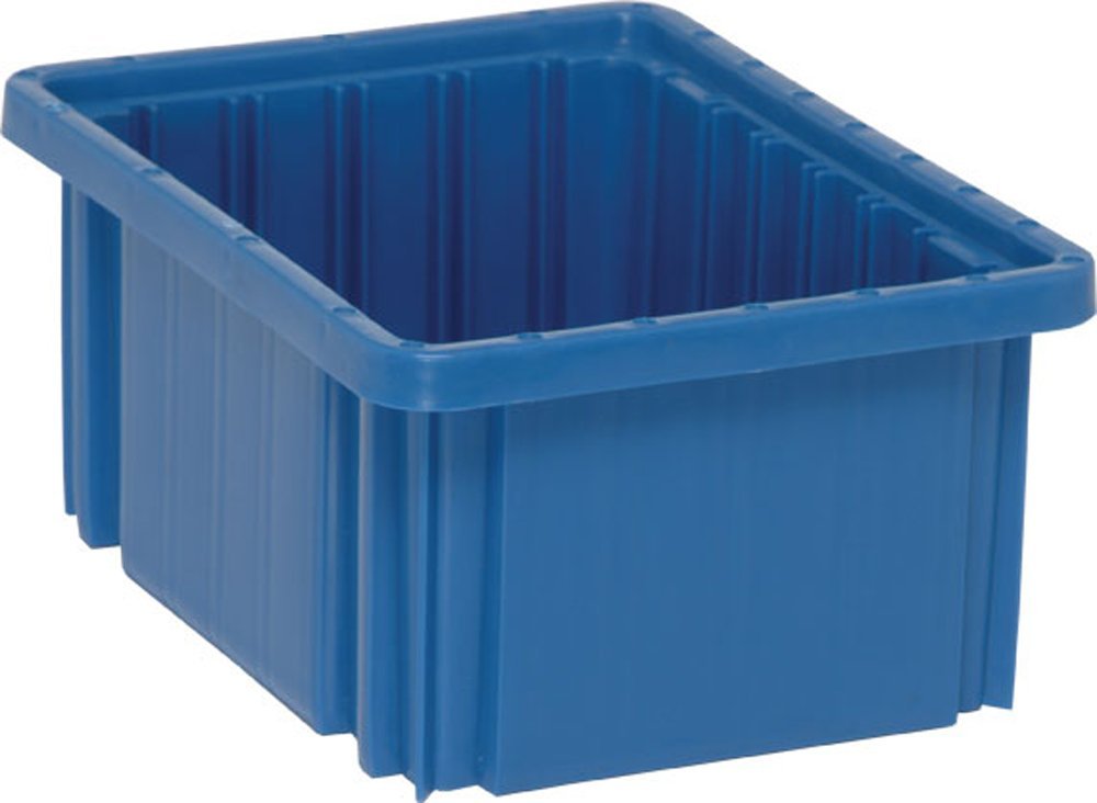 Quantum Storage Systems Quantum DG91050BL Dividable Grid Storage Container, 10-7/8" L x 8-1/4" W x 5" H, Blue (Pack of 20), 20 Count