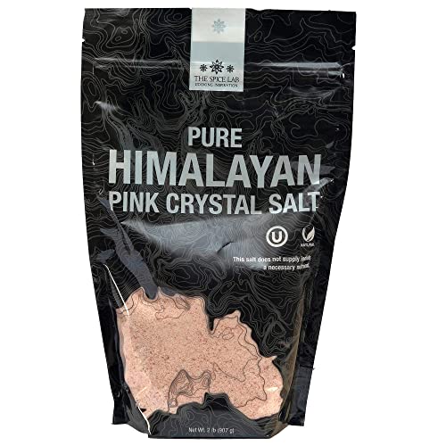The Spice Lab Himalayan Salt - Fine 2 Lb Bag - Pink Himalayan Salt is Nutrient and Mineral Dense for Health - Gourmet Pure Crystal - Kosher & Natural Certified
