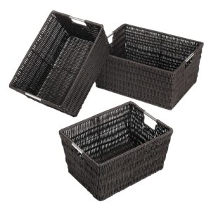 Whitmor Rattique Storage Baskets - Espresso (3 Piece Set)