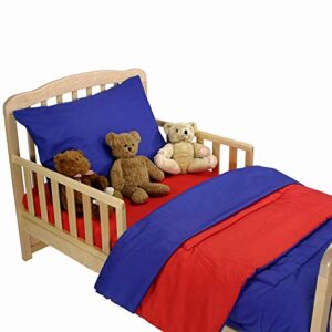 American Baby Company 100% Cotton Percale 4-Piece Toddler Bedding Set, Red/Royal, for Boys