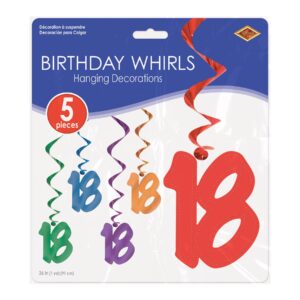 Beistle 18 Whirls Assorted Colors 5 Count