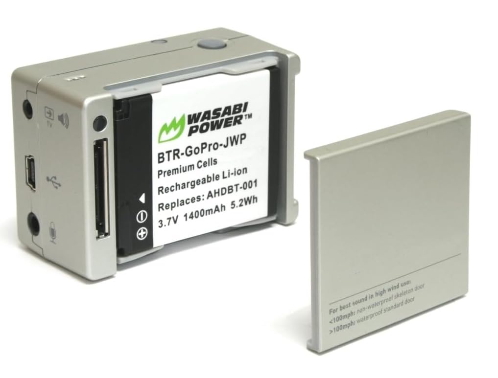 Wasabi Power Battery (2-Pack) and Charger for GoPro HD HERO2, GoPro Original HD HERO (2010 model) and GoPro AHDBT-001, AHDBT-002