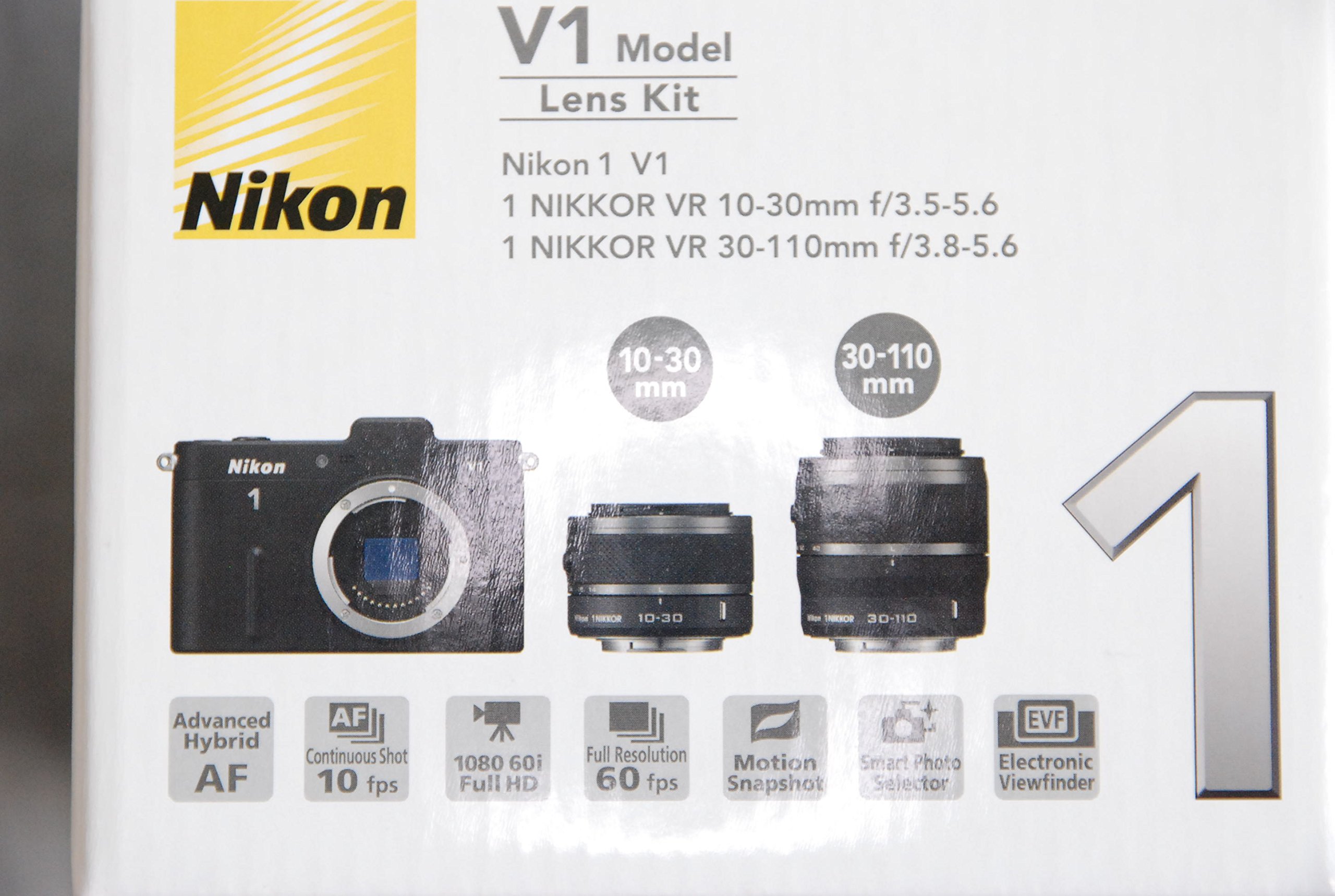 Nikon 1 V1 Mirrorless Digital Camera with 10-30mm Lenses (Black)