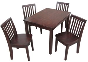 international concepts 5-piece 2532 table with 4 mission juvenile chairs, rich mocha finish