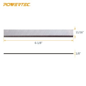 POWERTEC 6-1/8 Inch Jointer Blades for Ridgid JP06000, JP06101, JP0610 Jointer, Replacement for AC8600, JE08008 Jointer Knives, Set of 3 (148020)