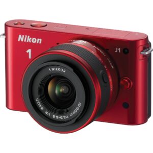 nikon 1 j1 digital camera system with 10-30mm lens (red) (old model)