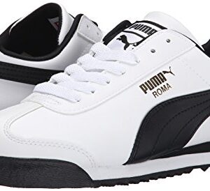 PUMA Men's ROMA BASIC Sneaker, white-black, 10.5