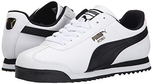 PUMA Men's ROMA BASIC Sneaker, white-black, 10.5