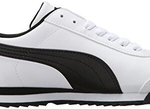 PUMA Men's ROMA BASIC Sneaker, white-black, 10.5