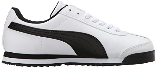 PUMA Men's ROMA BASIC Sneaker, white-black, 10.5