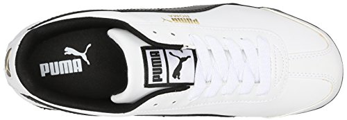 PUMA Men's ROMA BASIC Sneaker, white-black, 10.5