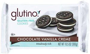 gluten free by glutino chocolate vanilla creme cookies, decadent cookie, 10.5 ounce