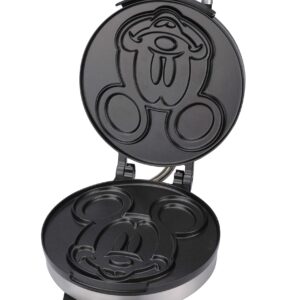 Disney Classic Mickey Waffle Maker by Select Brands - Disney Waffle Maker for Kitchen Appliances - Features Non-Stick Plates - Mickey Mouse Waffle Iron Gift for Disney Lovers - 7" Waffles