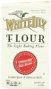 white lily unbleached self rising flour, 5-lb bag