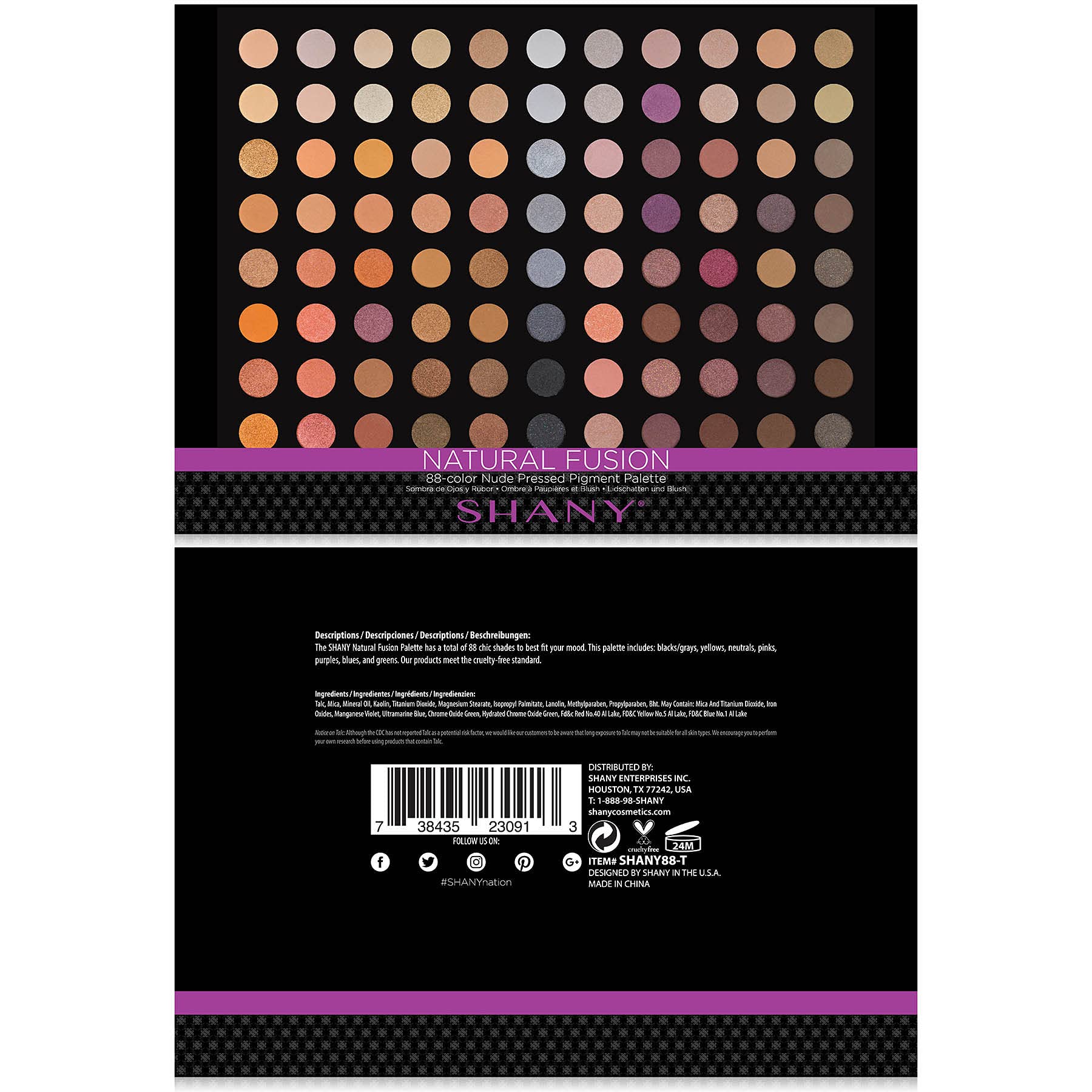 SHANY Natural Fusion Eyeshadow Makeup Palette - 88 Color Highly Pigmented Blendable Natural Color Matte Eye shadow Palette - Nude