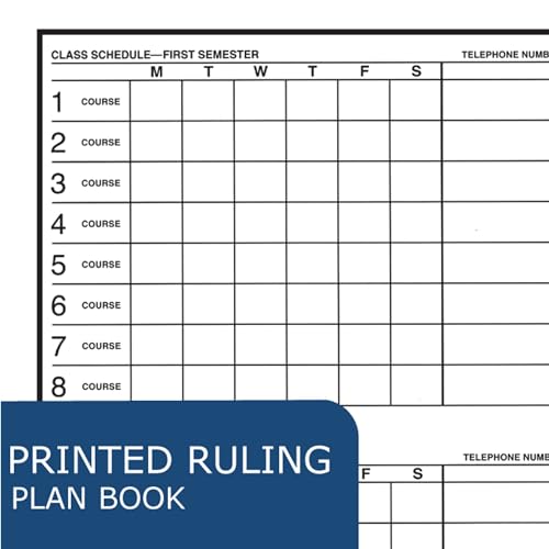 Roaring Spring Student Plan Book, 40-Weeks: Six-Subject Day, Blue/White Cover, (100) 11 x 8.5 Sheets