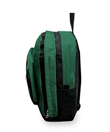 Everest Double Main Compartment Backpack, Dark Green, One Size