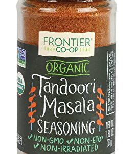 Frontier Co-op Organic Tandoori Masala Seasoning, 1.8 Ounce Jar, Paprika, Cumin, Coriander, Garlic, Ginger, Cardamom, Kosher