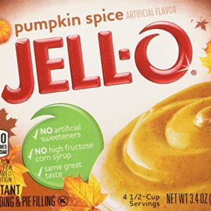 Kraft Jell-O Limited Edition Pumpkin Spice Flavor Instant Pudding and Pie Filling 3.4-ounce Boxes (Pack of 4)