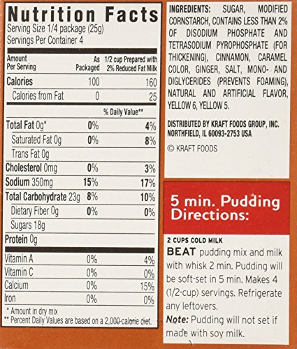 Kraft Jell-O Limited Edition Pumpkin Spice Flavor Instant Pudding and Pie Filling 3.4-ounce Boxes (Pack of 4)