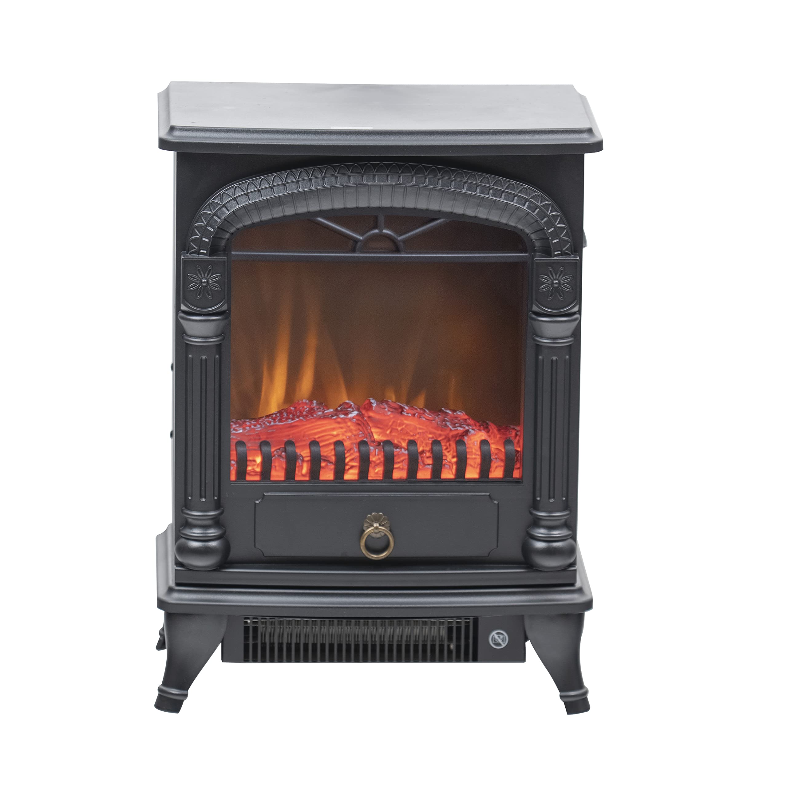 Comfort Zone Electric Fireplace Space Heater, Traditional Warm Stove Style, Realistic 3D Flame Effect, Adjustable Thermostat, & Overheat Protection, Ideal for Home, Bedroom, & Office, 1,500W, CZFP4