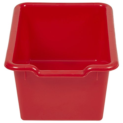 ECR4Kids Scoop Front Storage Bins, Red (10-Pack)