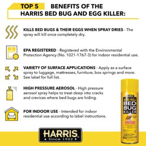 Harris Bed Bug and Egg Killer, 16oz Aerosol Spray