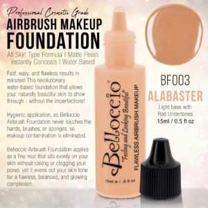 Belloccio's Professional Cosmetic Airbrush Makeup Foundation 1/2oz Bottle: Buff- Light with Golden Undertones