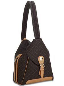 rioni signature brown zipper strap backpack st20082
