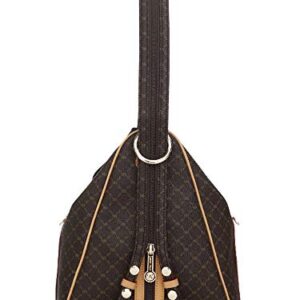 Rioni Signature Brown Zipper Strap Backpack ST20082