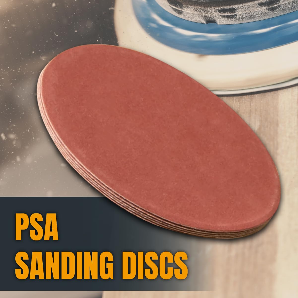 POWERTEC 110600 12-Inch PSA 80 Grit Aluminum Oxide Adhesive Sanding Disc, 10-Pack