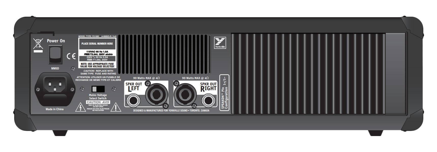 Yorkville MicroMix MM5D 5 Channel Powered Box Mixer