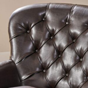 Christopher Knight Home Tafton Tufted Leather Club Chair, Brown 35D x 33.5W x 34.5H in