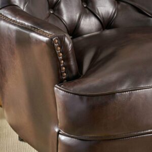 Christopher Knight Home Tafton Tufted Leather Club Chair, Brown 35D x 33.5W x 34.5H in