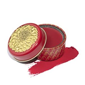 Besame Cosmetics | Crimson Cream Rouge - 1938 | Cream Blush for Cheeks + Lips with Long Wearing Matte Finish | Vintage Makeup in Reusable Tin | 2-in-1 Lip and Cheek Tint | Vegan Makeup Blush