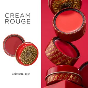 Besame Cosmetics | Crimson Cream Rouge - 1938 | Cream Blush for Cheeks + Lips with Long Wearing Matte Finish | Vintage Makeup in Reusable Tin | 2-in-1 Lip and Cheek Tint | Vegan Makeup Blush