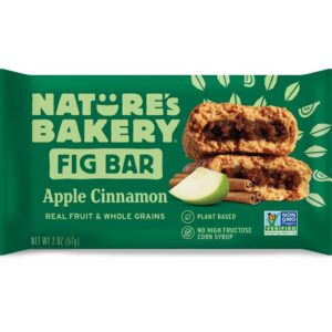 Nature's Bakery Whole Wheat Fig Bar, Vegan + Non-GMO, Apple Cinnamon (12 Count)